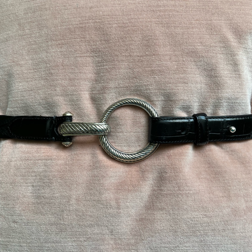 BRIGHTON KNOTTINGHAM BRAIDED LEATHER BELT WITH O-RING CLOSURE 36”